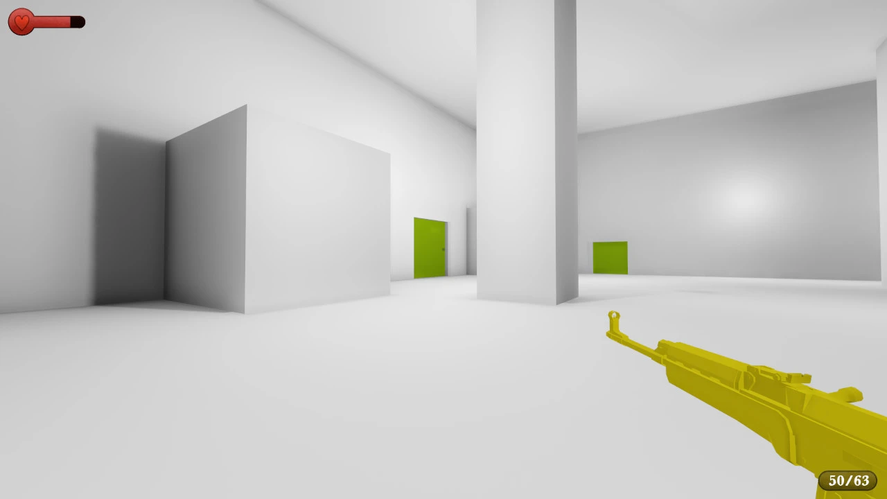 Screenshot of an FPS game made in Godot